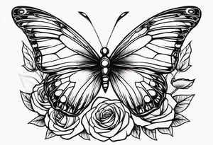 Butterfly roses as wings tattoo idea