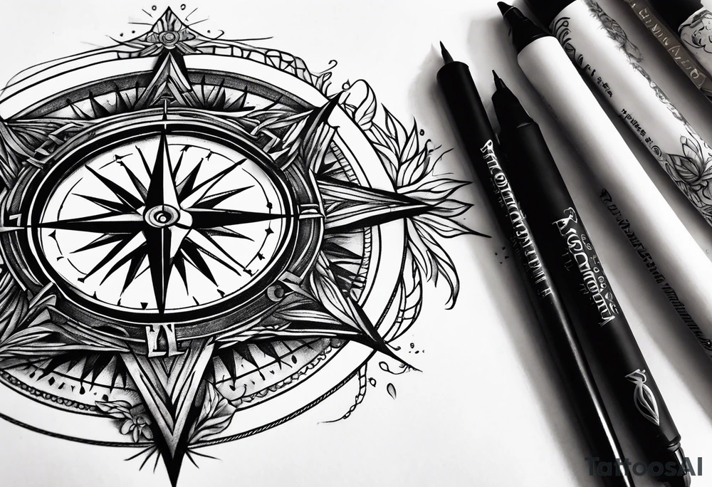 roots compass tattoo idea