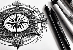 roots compass tattoo idea