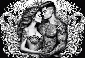 chest tattoo : 
mom and son tattoo idea