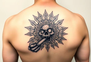 zombie Aztec sun calendar eating 
a zombie gases tattoo idea