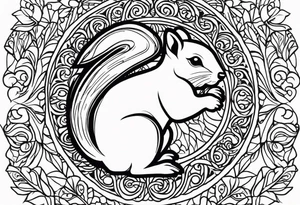 Draw a squirrel accompanied by the writing simul in aeternum tattoo idea