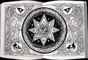 witches spell book tattoo idea