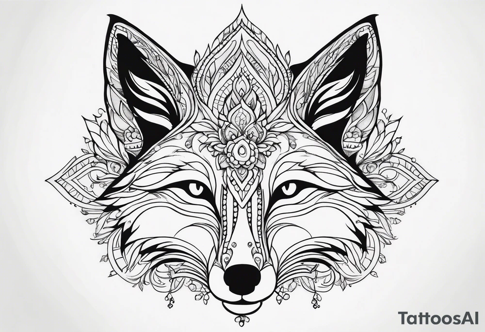 Whimsical Fox tattoo idea