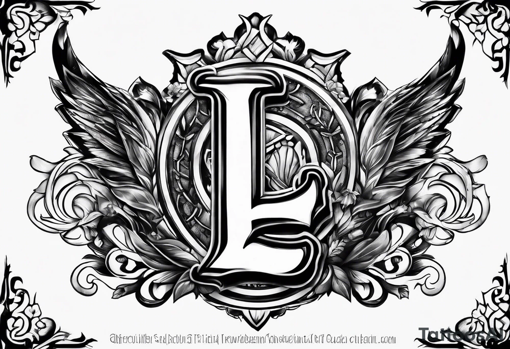 paw letter L and C tattoo idea