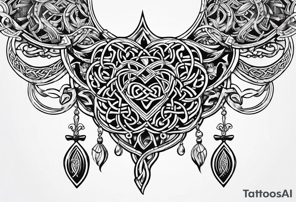 celtic sternum tattoo tattoo idea
