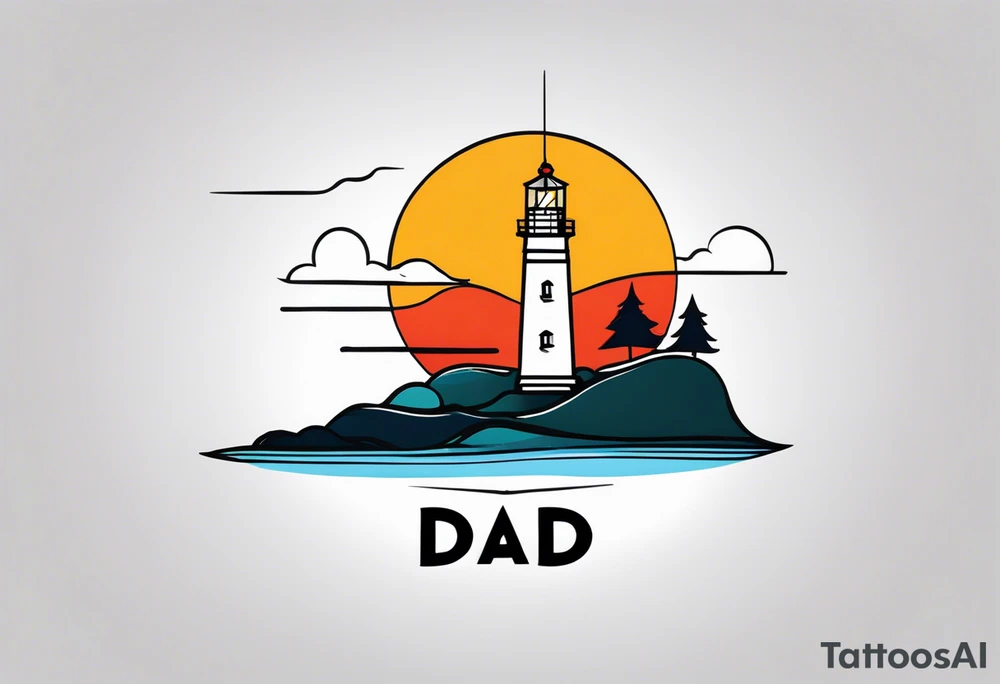 Lighthouse that says "DAD" tattoo idea