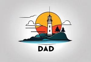 Lighthouse that says "DAD" tattoo idea