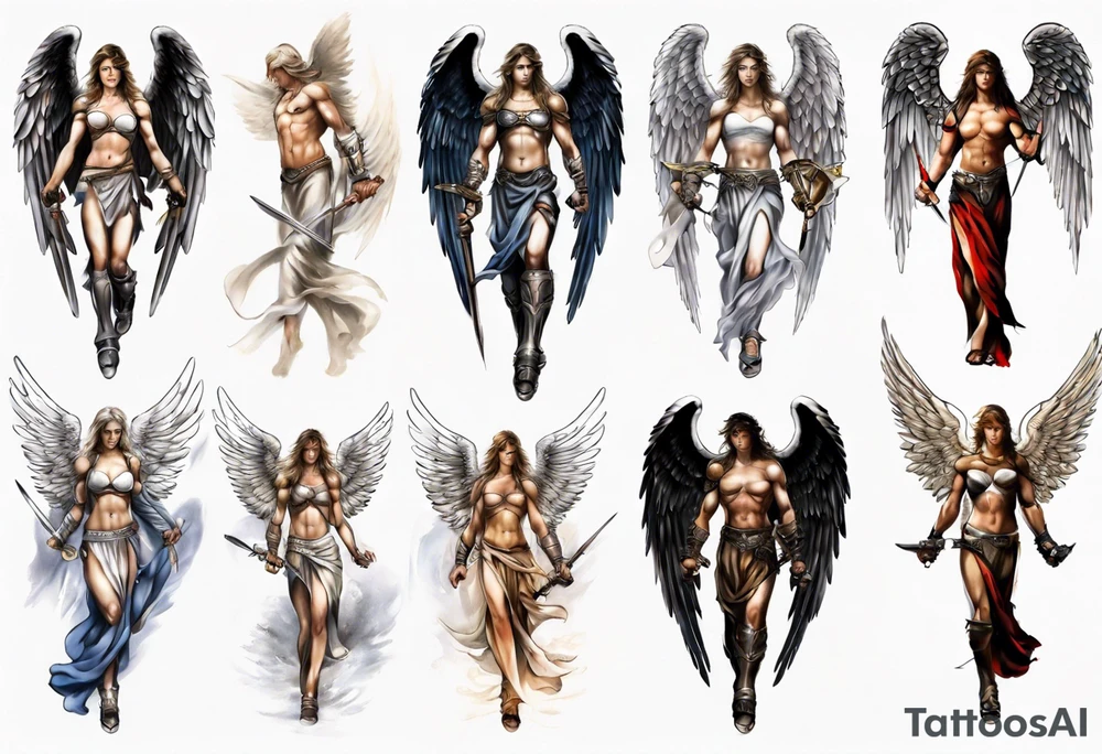 Warrior Angel picture tattoo idea