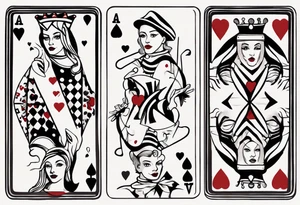 one queen of hearts card tattoo idea