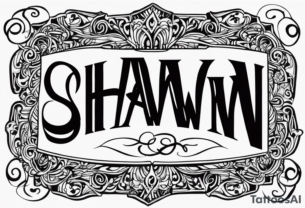 Name Shawn on ring finger tattoo idea