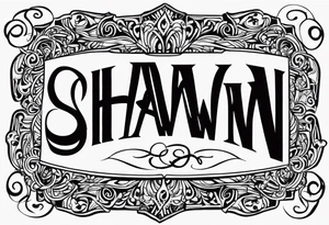 Name Shawn on ring finger tattoo idea