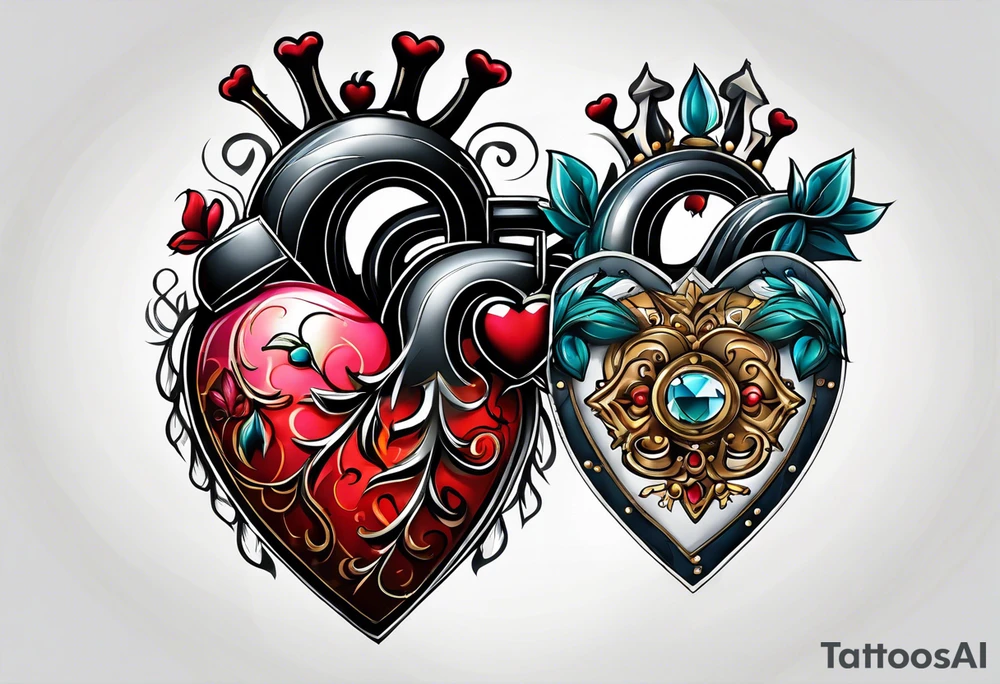 heart locket tattoo idea