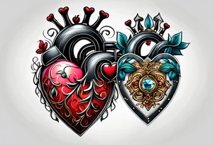 heart locket tattoo idea