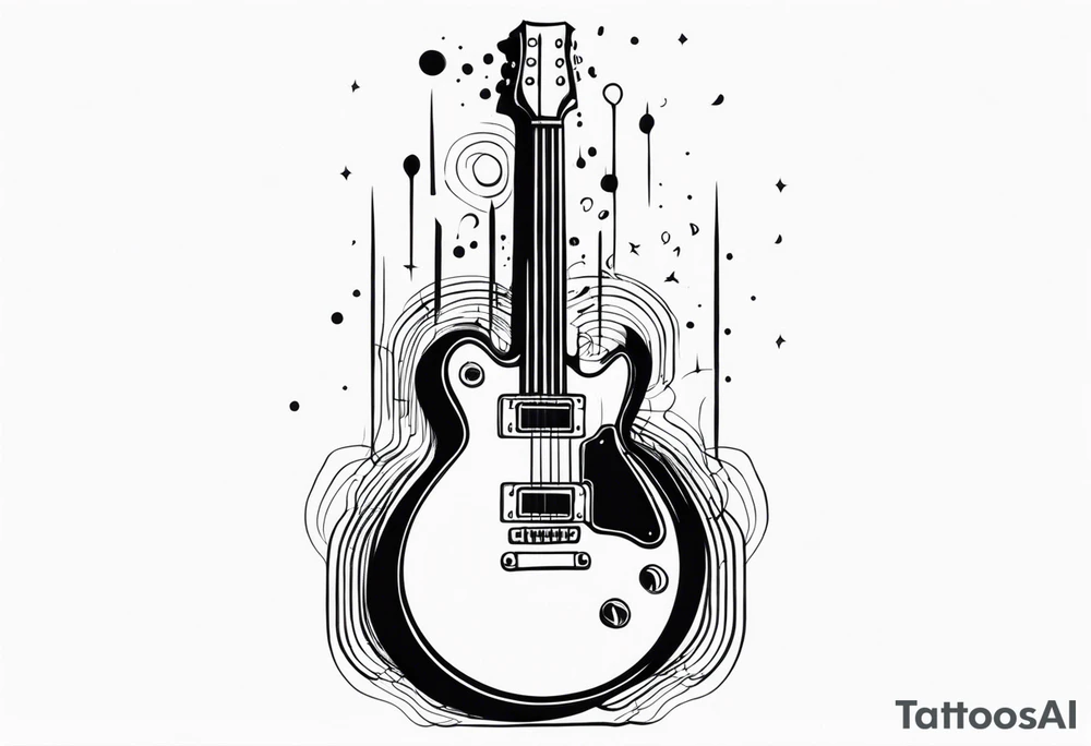 Eléctric guitar sound with mines abstrac tattoo idea