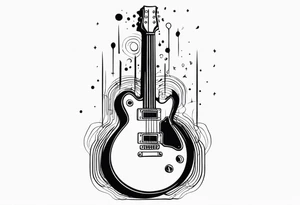 Eléctric guitar sound with mines abstrac tattoo idea