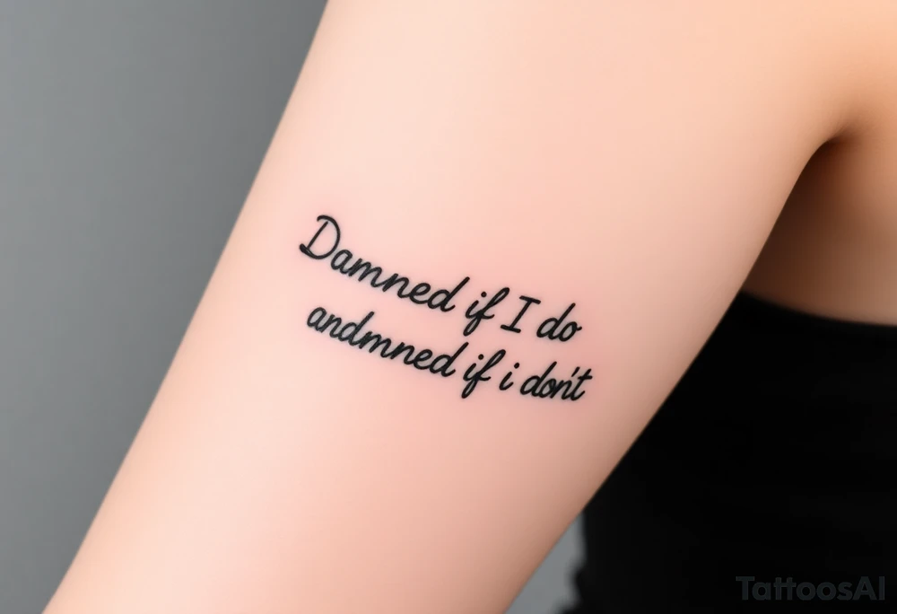 Damned if I do and Damned if i don't tattoo idea