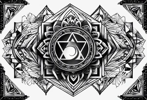 Geometric music tattoo idea