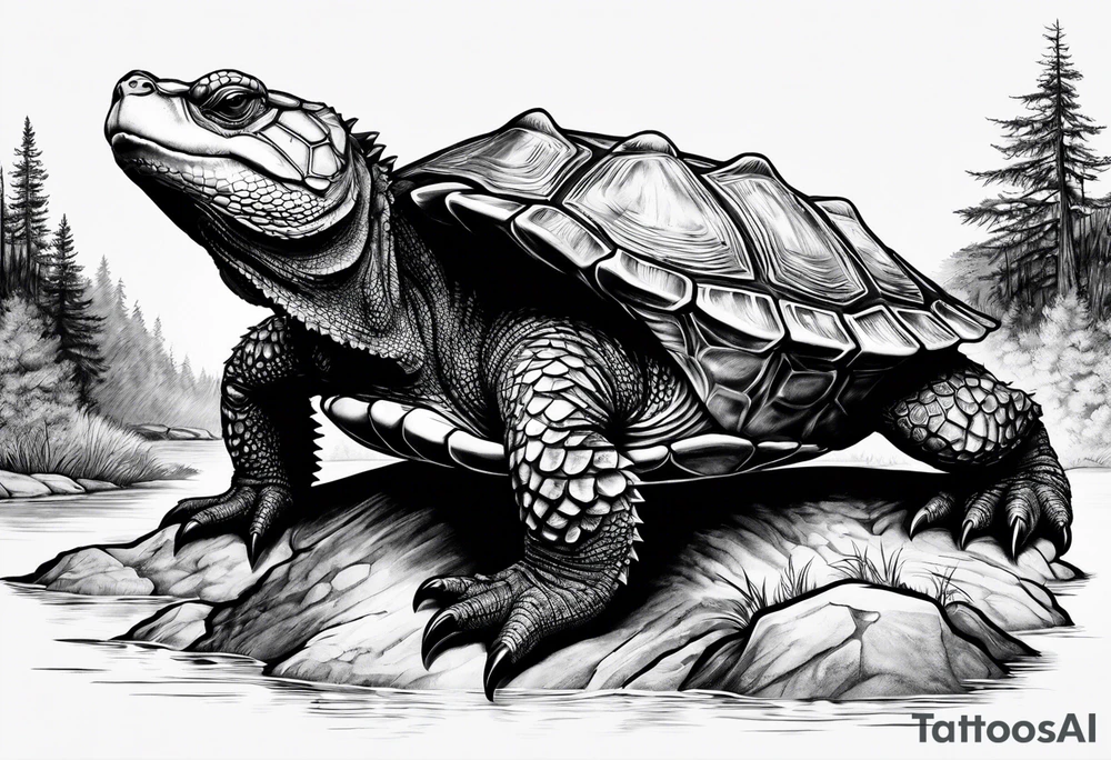 alligator snapping turtle tattoo idea