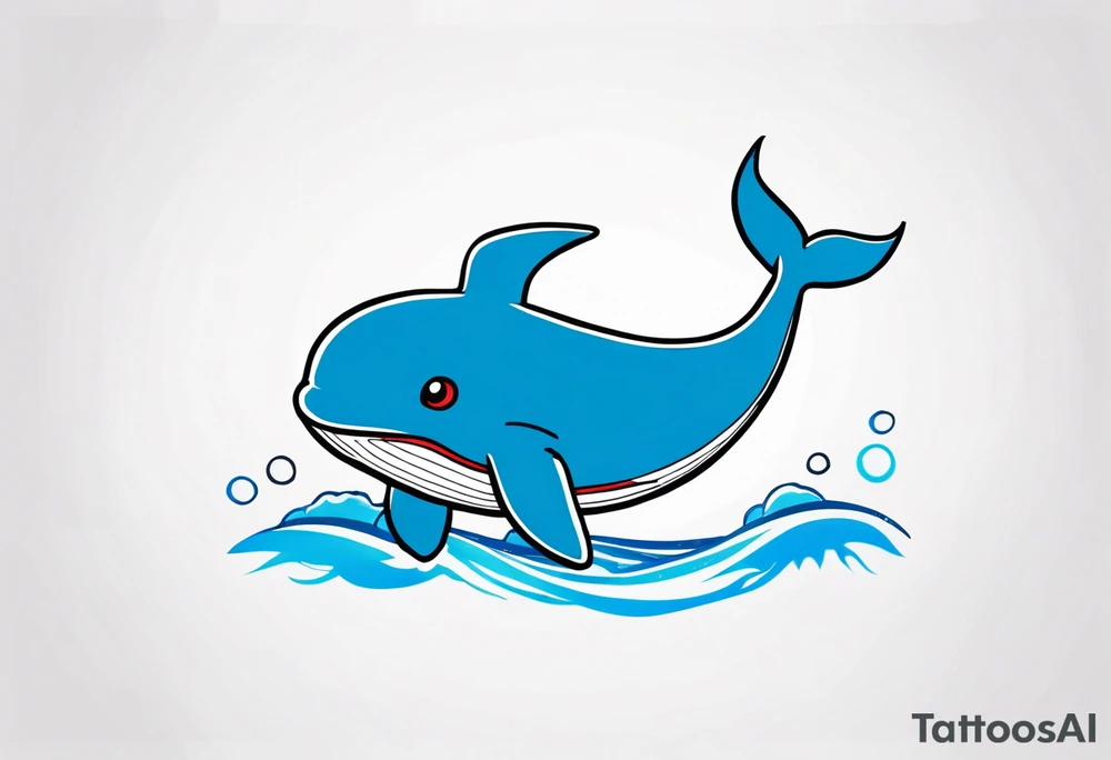 cute gundam whale tattoo idea