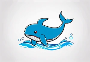 cute gundam whale tattoo idea