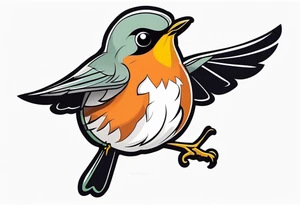 Cute robin flying tattoo idea