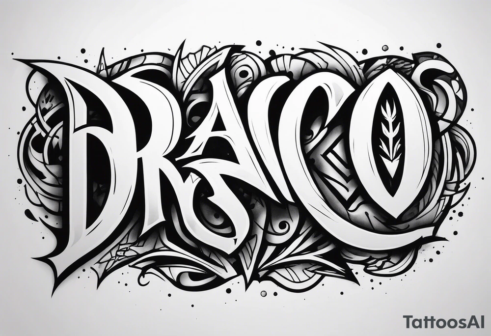 DRACO graffiti style tattoo idea