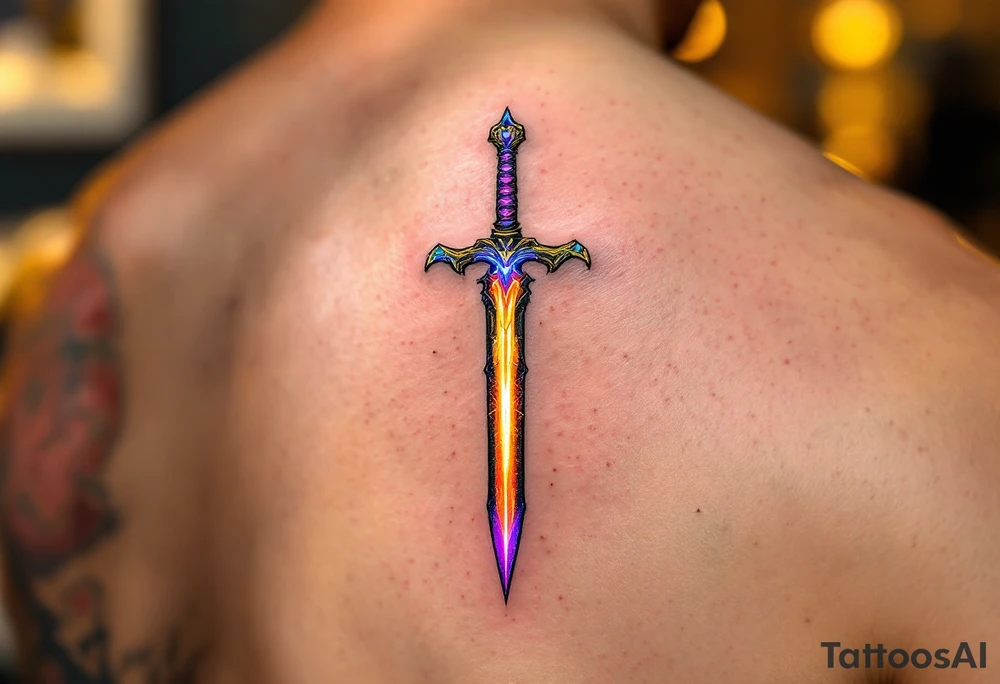 sword, luminous gold tattoo idea