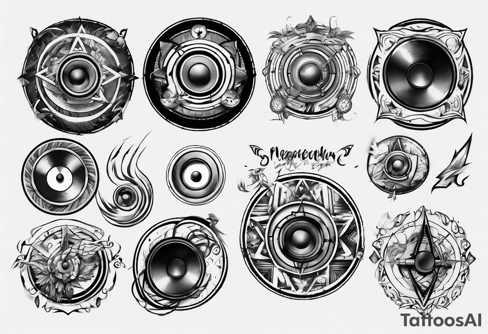 round speaker tattoo idea