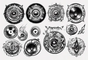 round speaker tattoo idea
