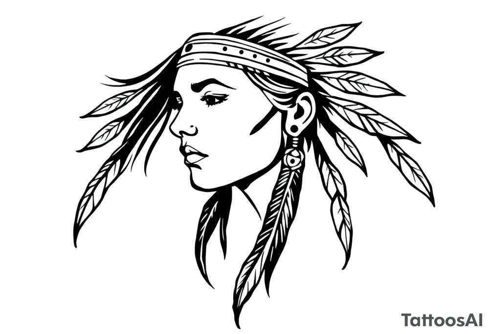 Native American female tattoo idea