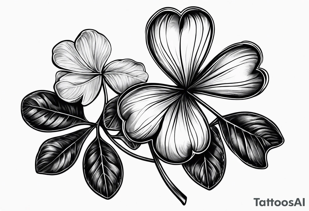 a single three leaf clover with vine tattoo idea