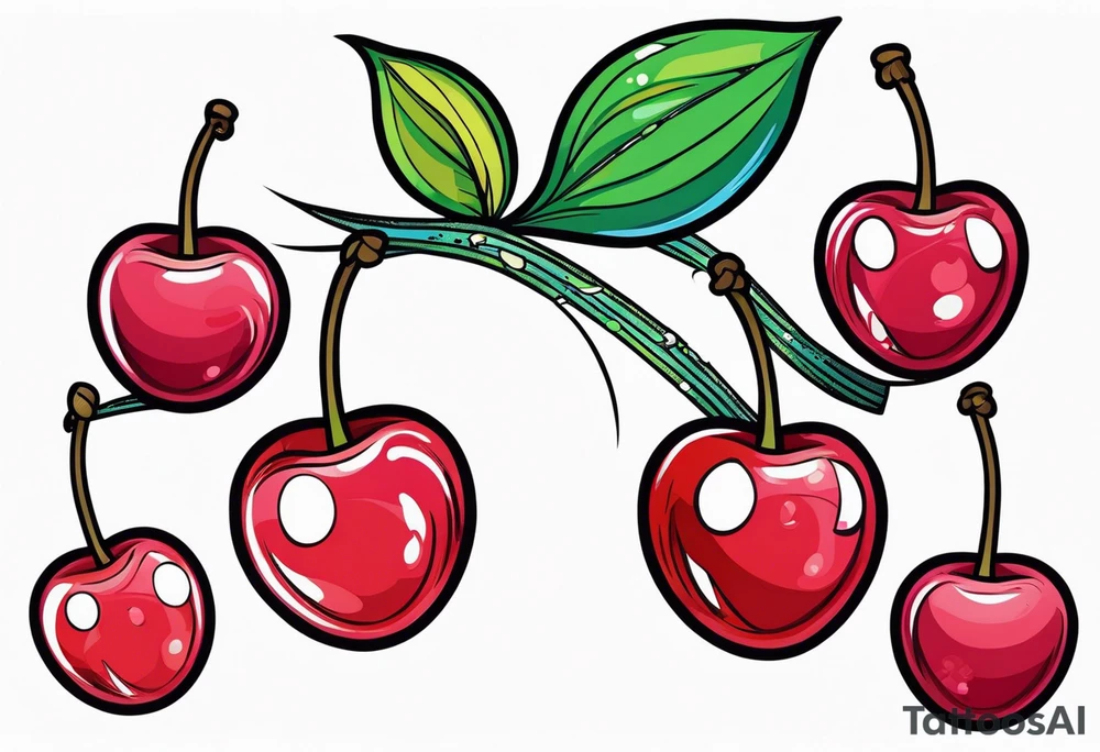 Cherries with ribbon tattoo idea