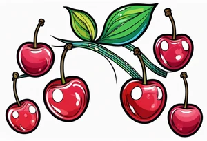 Cherries with ribbon tattoo idea