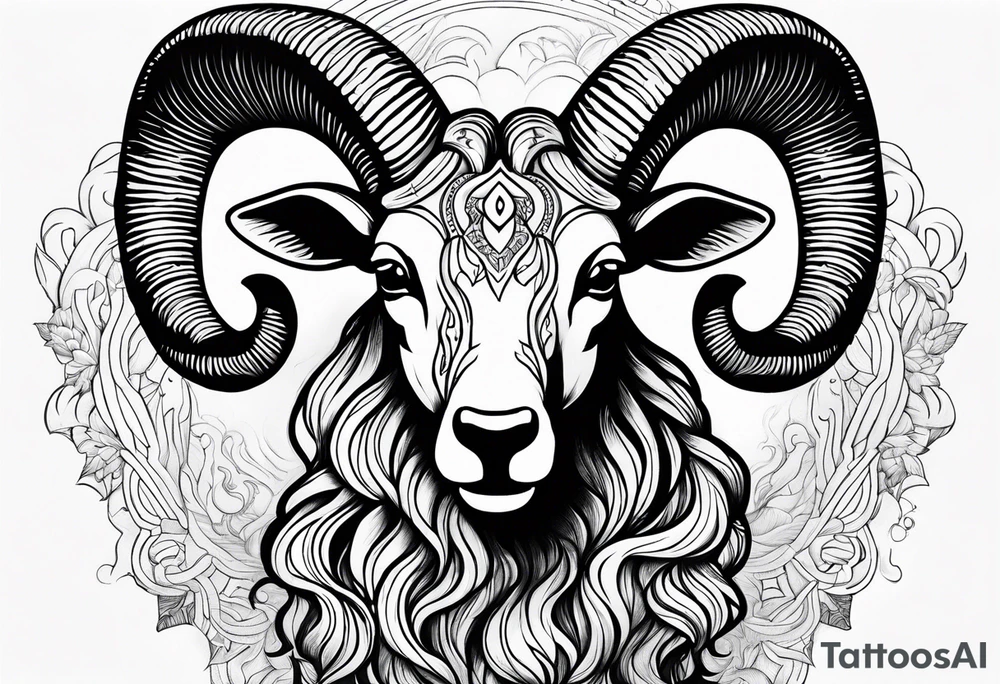 Aries fire trippy tattoo idea