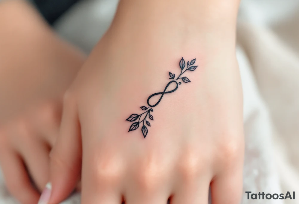 A rose band with a small infinity symbol tattoo idea