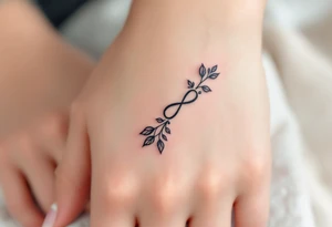 A rose band with a small infinity symbol tattoo idea