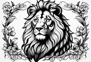 Lion thigh tattoo idea