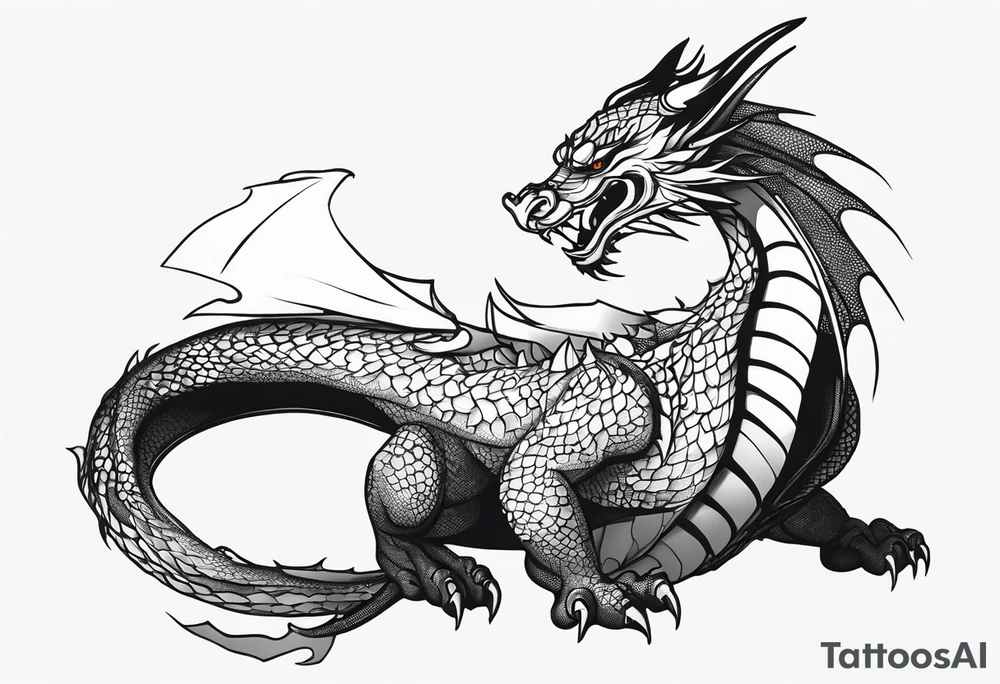 Fine like dragon wrapping around the back of knee not that scary and not going all the way around the knee tattoo idea