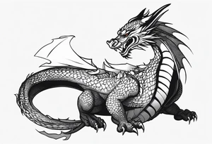 Fine like dragon wrapping around the back of knee not that scary and not going all the way around the knee tattoo idea