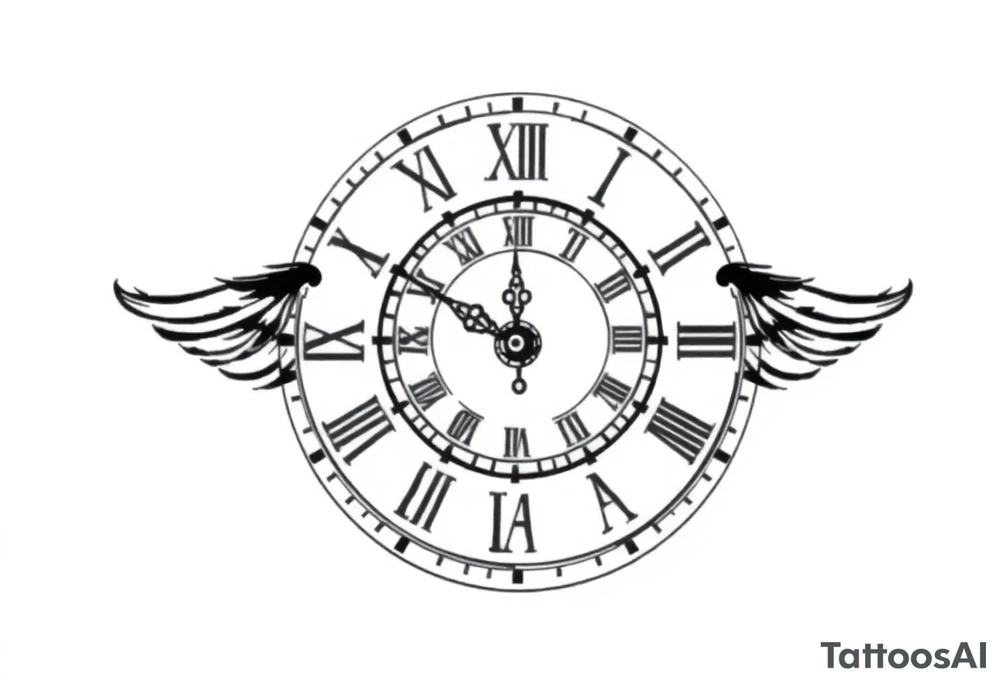 roman numerals with clock tattoo idea