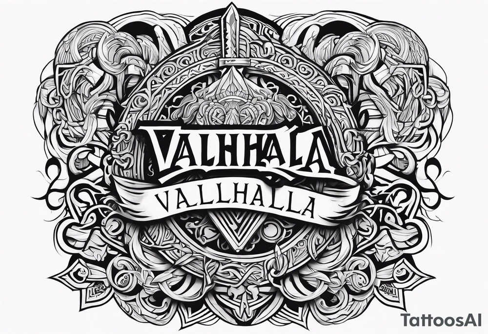 Valhalla viking gods tattoo idea