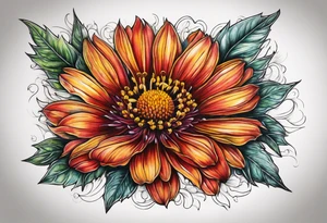 Indian blanket flower cosmos tattoo idea