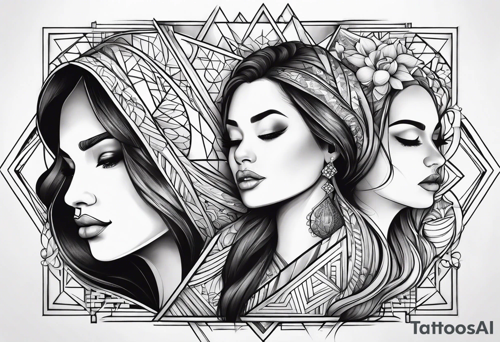 mother, father and daughter tattoo idea