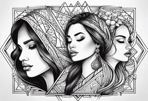 mother, father and daughter tattoo idea