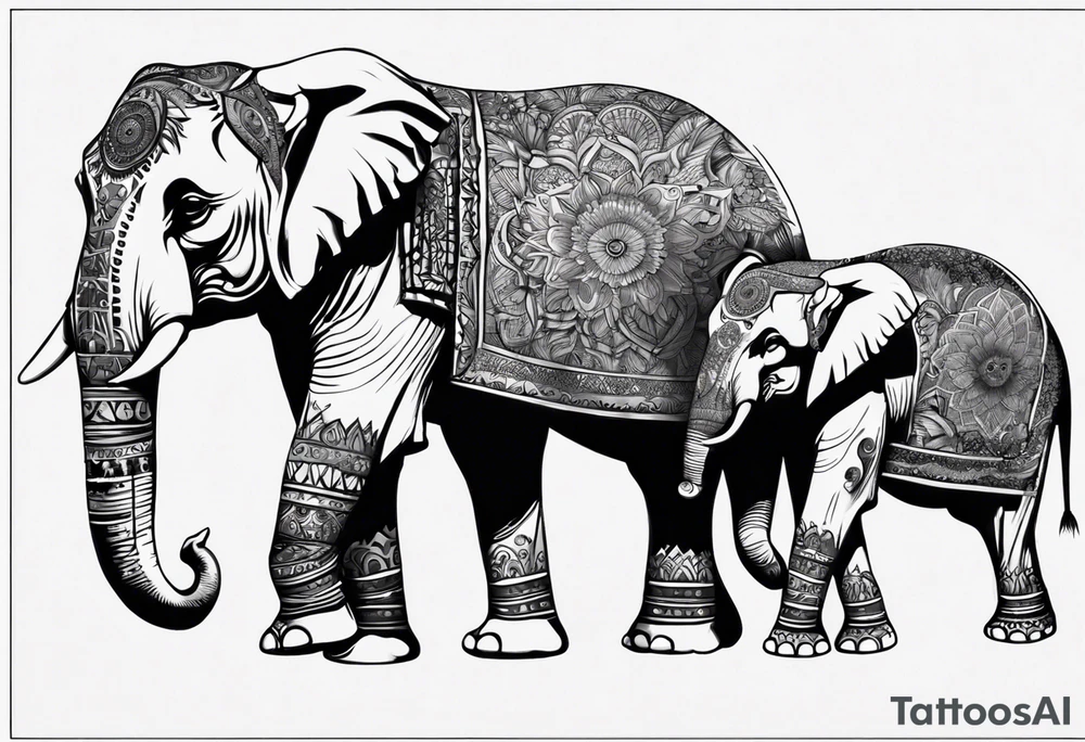 indian realistisc elephant tattoo idea