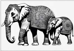 indian realistisc elephant tattoo idea