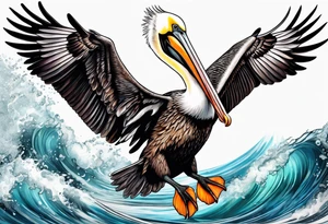 pelican in motion tattoo idea