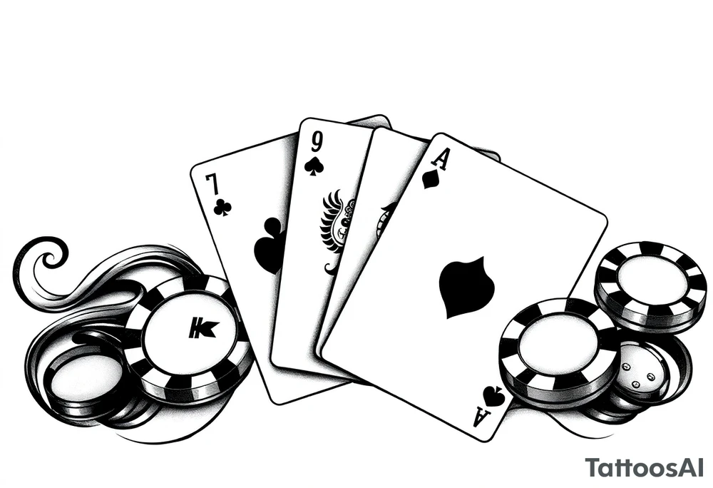 Poland symbol and poker cards Add casino money to it. tattoo idea