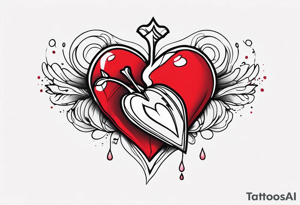 Bleeding heart tattoo idea